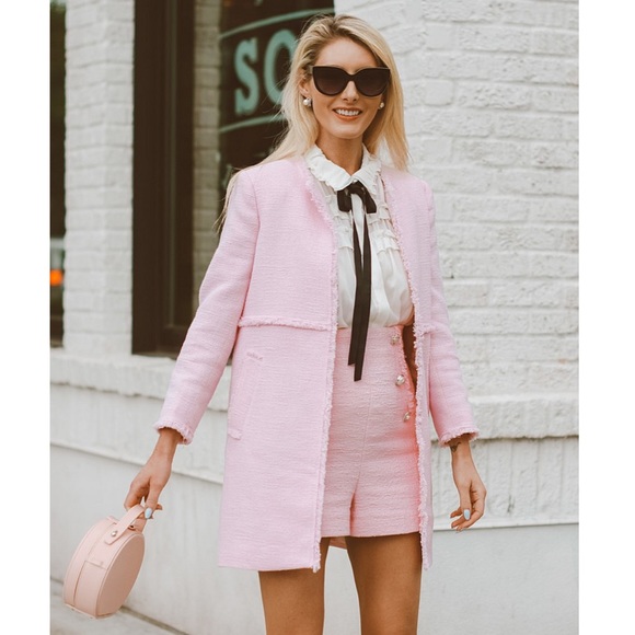 Zara Jackets & Blazers - ✨ Zara Pink Tweed Blazer Jacket ✨